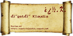 Égető Klaudia névjegykártya